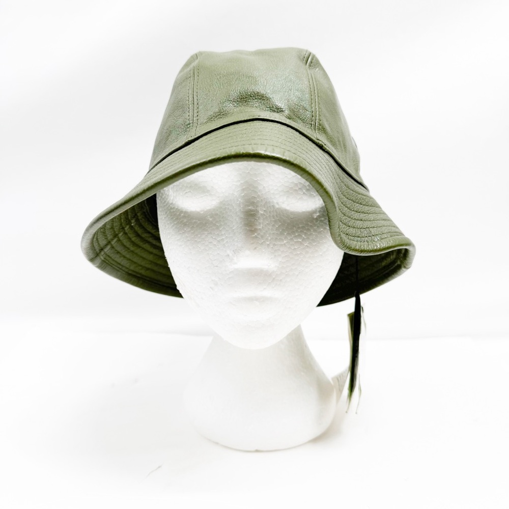 Gucci Green Leather Bucket Hat Sz M